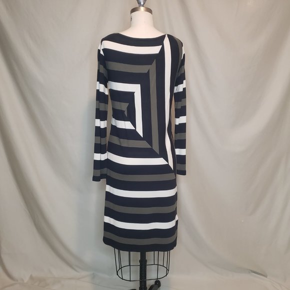 Denham Geometric Striped Dress, Size Small - Picture 4 of 9